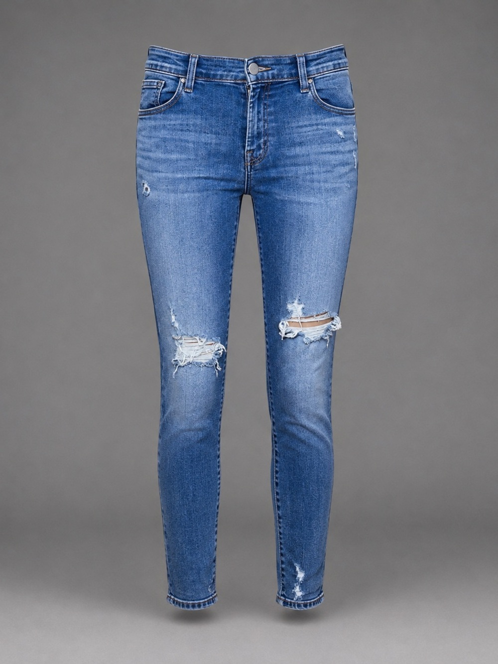 J Brand Size 27 Distressed Mid Rise In Moonstruck